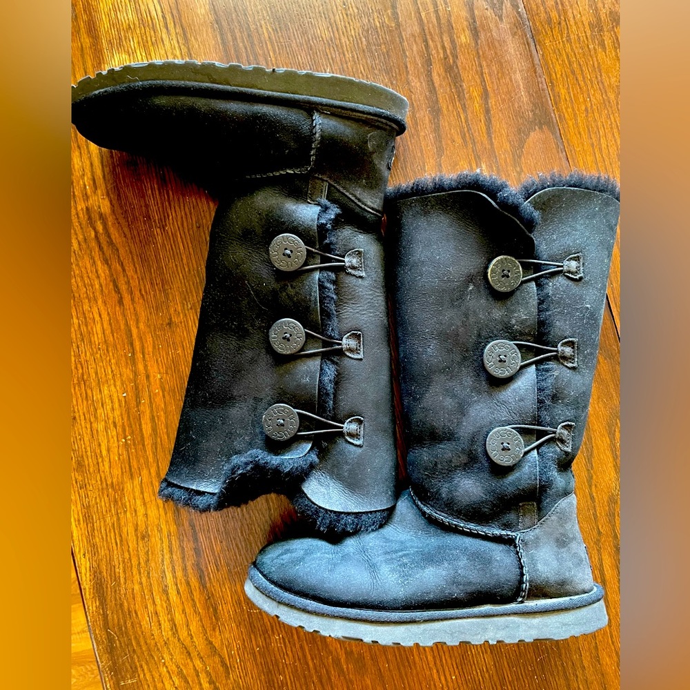 Ugg black suede boots, tall